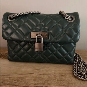 Kurt Geiger Dark Green Quilted Crossbody Bag